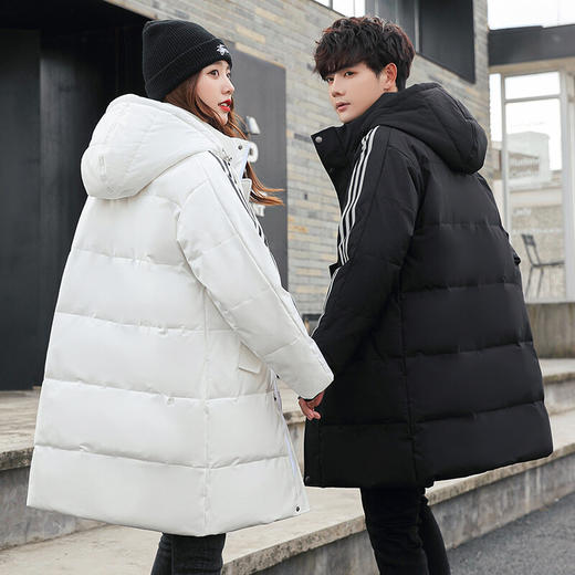 【蓬松柔软】三杠羽绒服 休闲保暖连帽 90白鸭绒羽绒服 男女同款 商品图1