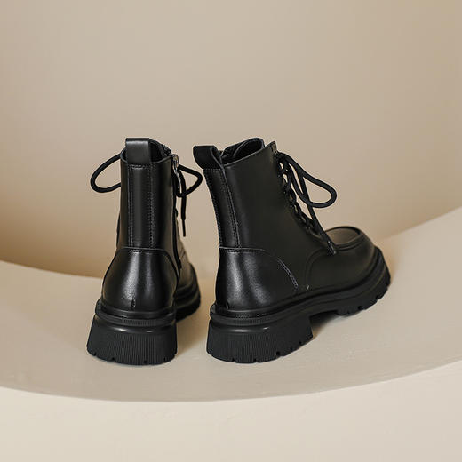 现货爆款秋冬系带马丁靴平跟平跟英伦圆头短靴女34-39码小单定制 商品图2