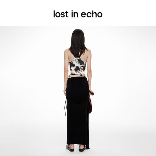 [捡漏价]lost in echo2024春季新款设计师品牌不对称褶皱垂坠长裙直筒修身 商品图4