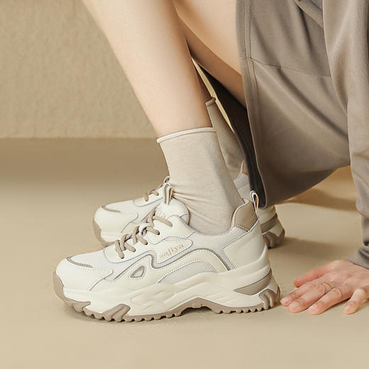 品质好货 | Safiya/索菲娅2023秋冬加绒时尚真皮垫脚老爹鞋 SF32112838 商品图7