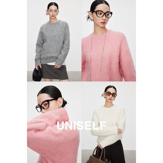 软糯温暖羊驼毛套头毛衣女2023冬季新款百搭宽松圆领上衣 商品图0