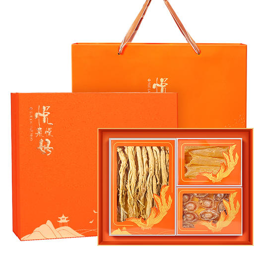 福东海 黄花鱼胶人参鲍鱼三拼250克 【春节年货】山珍海味海鲜特产干货花胶礼盒 滋补营养品送长辈节日佳品 商品图0