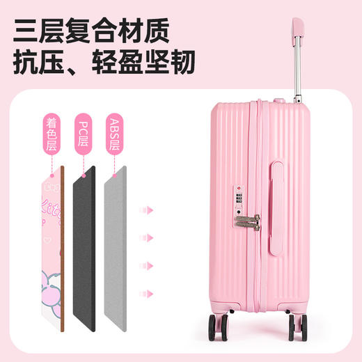 甄选 | 麦斯卡xhelloKitty拉杆箱儿童行李箱女万向轮密码可爱20寸旅行箱 商品图2