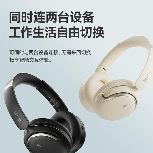 [屁侠推荐]SANAG塞那 头戴式蓝牙耳机D50Pro -48dB深度降噪  130H续航降噪无线耳机  商品图5