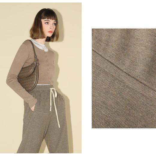 COCOBELLA细腻柔软针织糯米裤女秋宽松遮胯休闲阔腿裤PA0001 商品图2