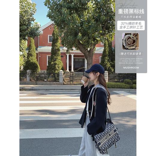 金蘑菇菇 纽约故事 / 2WAYs！假两件连帽短外套洋气学院小西装 商品图2