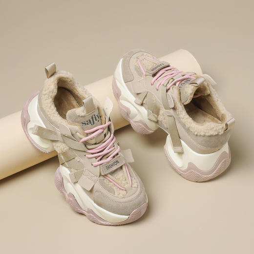 品质好货 | Safiya/索菲娅2023秋冬炸街网红小众加绒保暖增高老爹鞋 SF34112739 商品图6