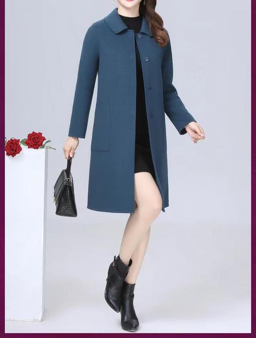 D6193       时尚气质休闲百搭中长款双面羊绒大衣（细节有差异，以实拍为准） 商品图1