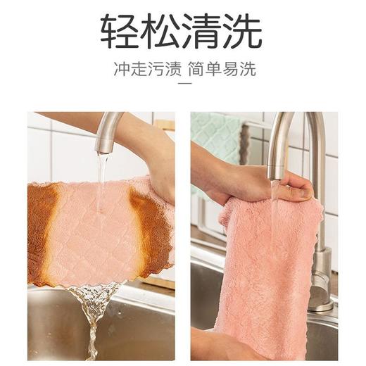 【48小时发货】【双面珊瑚绒不沾油百洁布】绿顺加厚吸水抹布厨房不掉毛2元小百货不沾油洗碗布 商品图1