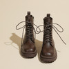 机车辣妹 系带短靴女2023秋冬款粗跟厚底英伦风马丁靴短筒靴子女 商品缩略图7