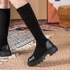 长靴2022秋冬新款高筒靴绒面靴子显瘦弹力靴子女简约复古骑士靴 商品缩略图1