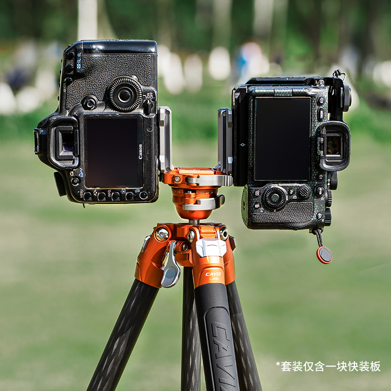 CAVIX闪电豹L254C碳纤维快速三脚架单反微单相机低拍便携全景快拆夹座云台直播拍照摄影旅拍旅行支架