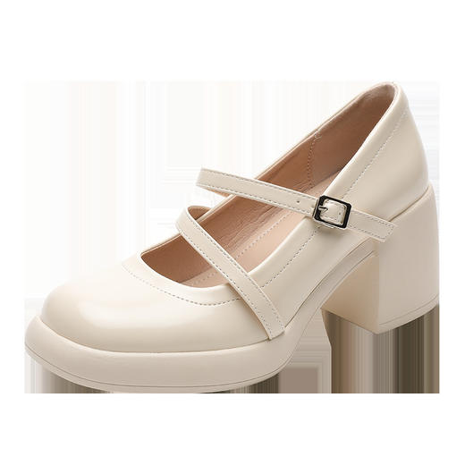 【新易泰】现货爆款热卖玛丽珍鞋高跟浅口一字扣带单鞋女 商品图4