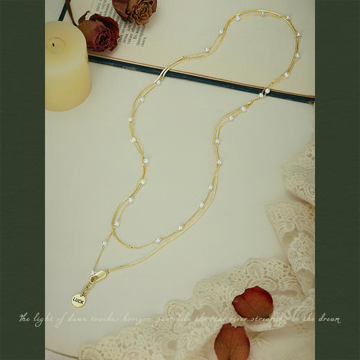 Oflye潮流饰品 长款可调节珍珠叠戴项链女轻奢小众新款爆款气质时尚秋冬毛衣链 商品图3