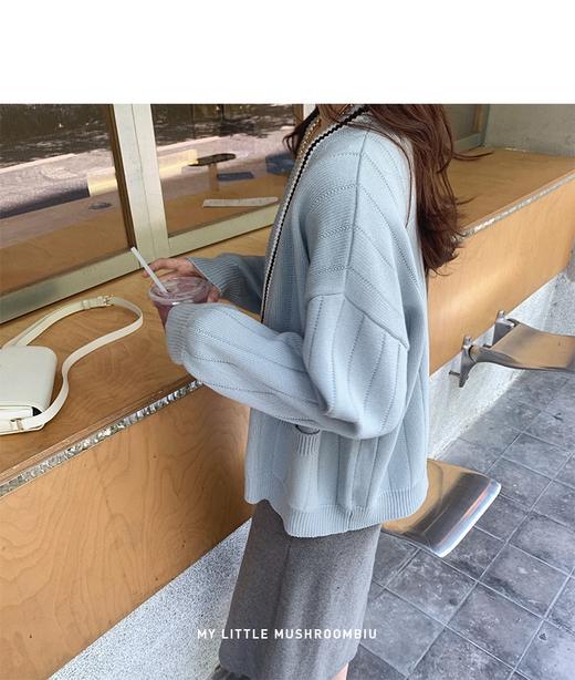 金蘑菇菇【英伦bunny学院套组】学院风经典v领减龄针织开衫 商品图2