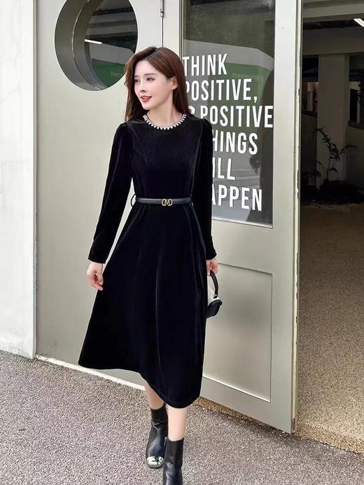 女黑丝绒连衣裙920 商品图2