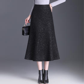 长款通勤时髦亮片修身鱼尾裙，新款高腰简约洋气时尚半身裙MYX-KYL-99683-L