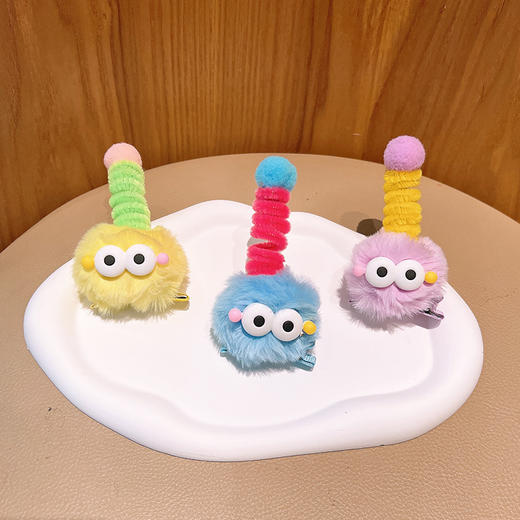 【搞怪个性发夹】儿童可爱丑萌煤球发卡子毛绒秋冬2023新款小孩发饰 商品图2