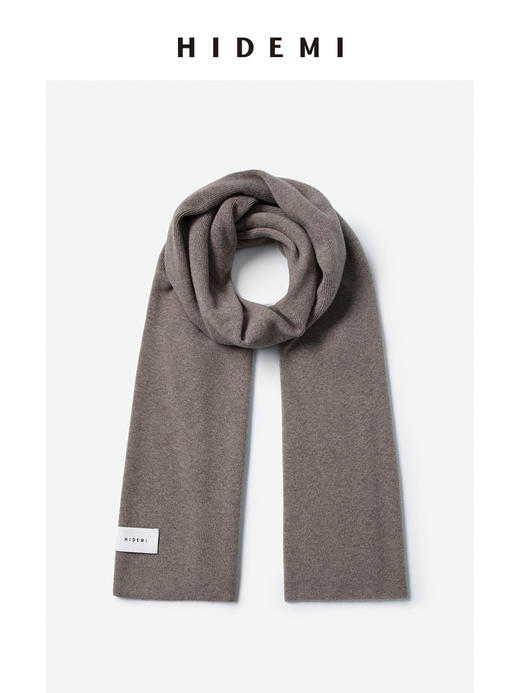 HIDEMI 进口美利奴羊毛长款加厚款大围巾 乌木棕/车厘子红/燕麦米/深灰/黑色 商品图0