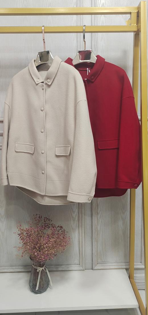 D6185         洋气气质减龄百搭短款双面羊绒大衣外套(特价不退换） 商品图5