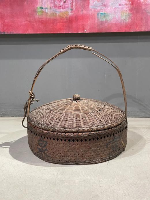 竹编手提圆形大盖篮，顺丰包邮 商品图1