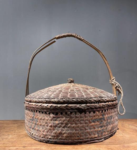 竹编手提圆形大盖篮，顺丰包邮 商品图0