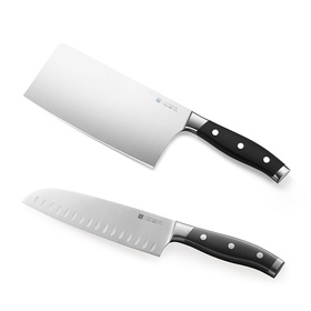 三禾影刃钼钒钢两件套（中片刀+三德刀）