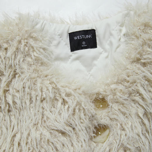 西遇杏色皮毛一体皮草外套秋冬新款韩系气质名媛宽松毛毛外套12432633 商品图5