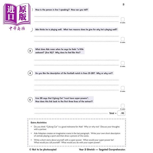【中商原版】英国原版CGP教辅新的KS2英语有针对性的问题书具有挑战性的理解第3年附答案New KS2 English Targeted Question Book 商品图3
