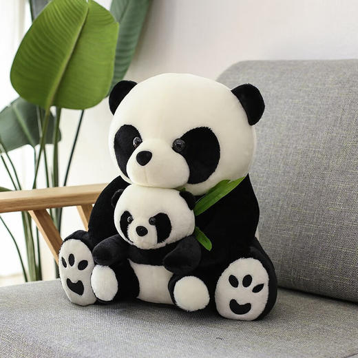 成都熊猫基地 大熊猫花花幼崽娃娃公仔母子熊猫公仔 商品图1