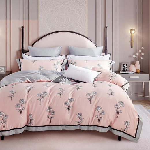 多喜爱 60S贡缎长绒棉法式轻奢四件套 瑰夏/依索hlcs 商品图5