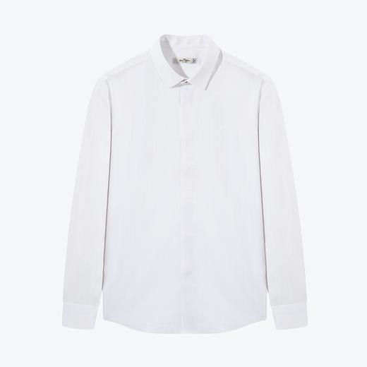 【含莫代尔】柒牌男士长袖衬衫2024春季新款商务正装白色翻领衬衣	126A70710 商品图4