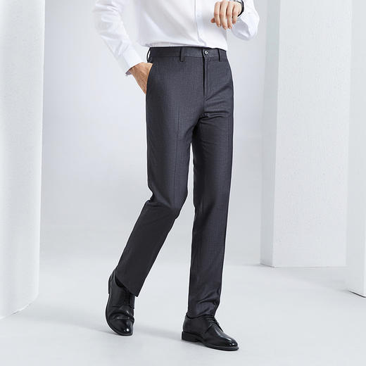 【犀牛褶】柒牌男裤西裤2024春夏新款商务百搭灰色直筒西装长裤子	126H71000 商品图1