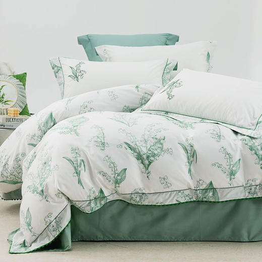 多喜爱 60S贡缎长绒棉清新花卉三/四件套 山谷风铃/聆听幸福 商品图5