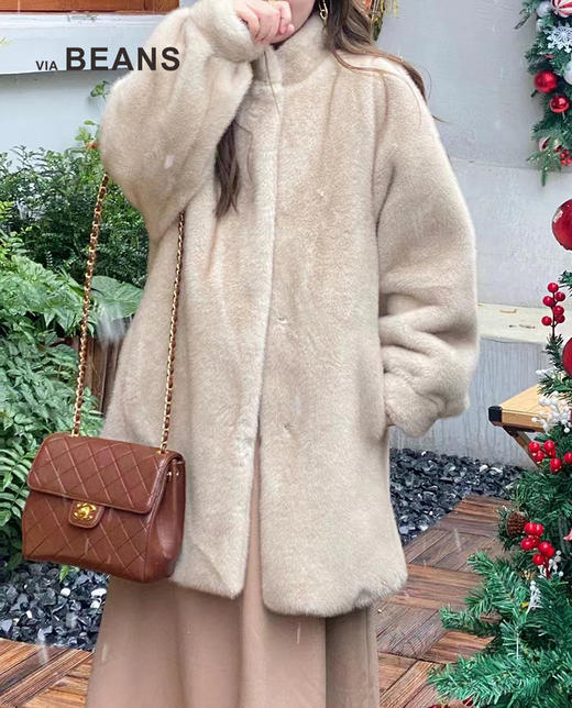 立领双插带海星貂外套 9423010046 商品图0