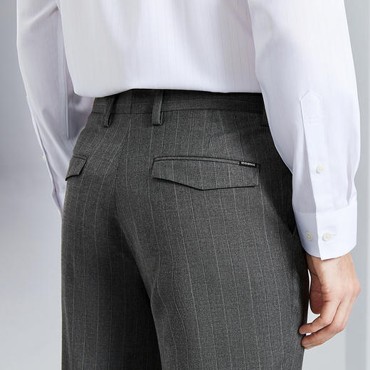柒牌男装西裤男士春夏2024新款商务休闲色织条纹修身直筒西装长裤	126H72310 商品图2