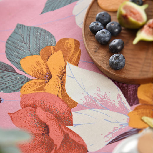 水仙百合印花桌旗轻奢高端田园复古茶几桌旗 商品图3