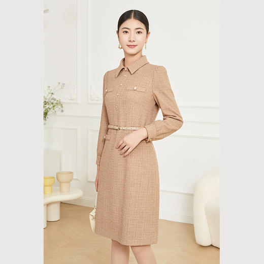 乔万尼绵羊毛小香风收腰设计连衣裙新品ET4E966 商品图3