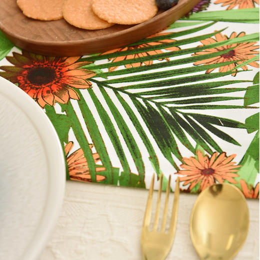 丛林绿意系列桌旗轻奢高端田园复古茶几桌旗 商品图3