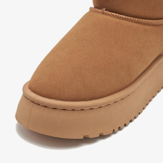 西遇厚底雪地靴女新款冬季休闲短靴增高加厚加绒保暖东北棉鞋P0034261 商品图6