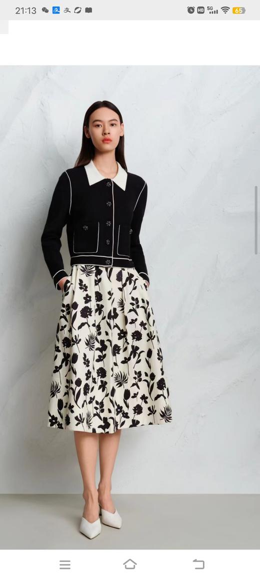 3F玖姿24春花卉剪影半裙 商品图0