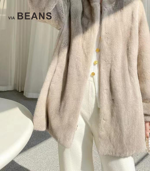 立领双插带海星貂外套 9423010046 商品图1