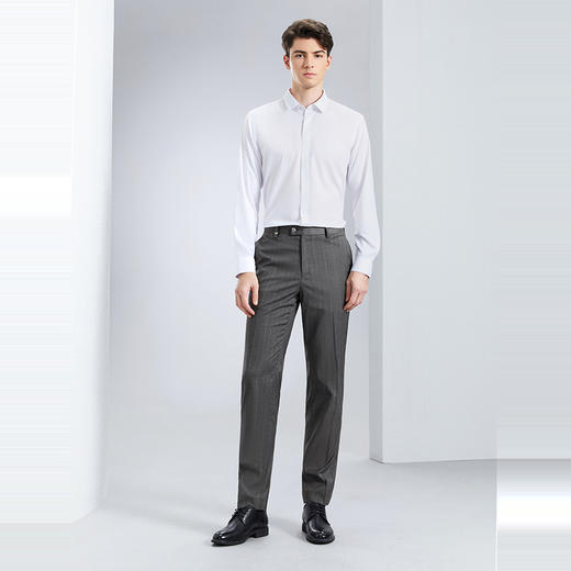 柒牌男装西裤男士春夏2024新款商务休闲色织条纹修身直筒西装长裤	126H72310 商品图3