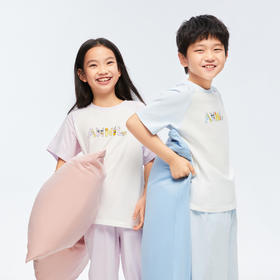 男女童休闲简约短袖家居服套装睡衣套装夏季新款安奈儿童装J童装小程序专享JM421065