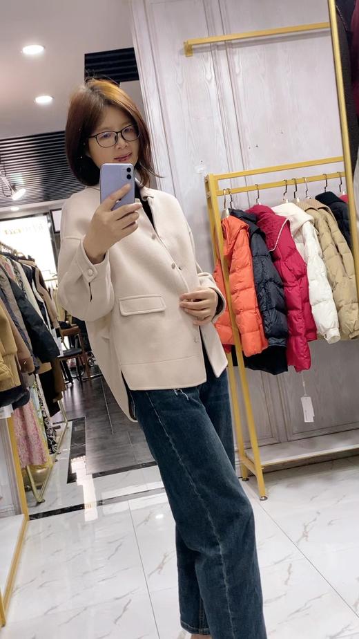 D6185         洋气气质减龄百搭短款双面羊绒大衣外套(特价不退换） 商品图4