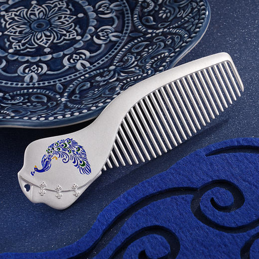 子佩集S999银【佳偶天成】梳子【SZ42】2312 商品图9