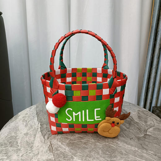 年终大促！【脆美精巧！携带相随】塑料编织筐子收纳篮手提篮婴儿篮伴手礼满月回礼包小方包沙滩包，小编织筐子如一抹清新的色彩，轻松容纳您的珍藏。 商品图2