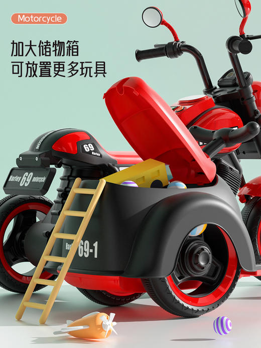 airud儿童带挎斗电动摩托车TLY-69-1 商品图4