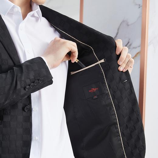 【高端系列】柒牌格纹西服男2024春季新款平驳领绅士休闲西装外套	126C70810 商品图2