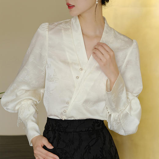 裁缝学苑AQ228新中式交领衬衫纸样衬衣女装醋酸上衣衬衣样板 商品图1